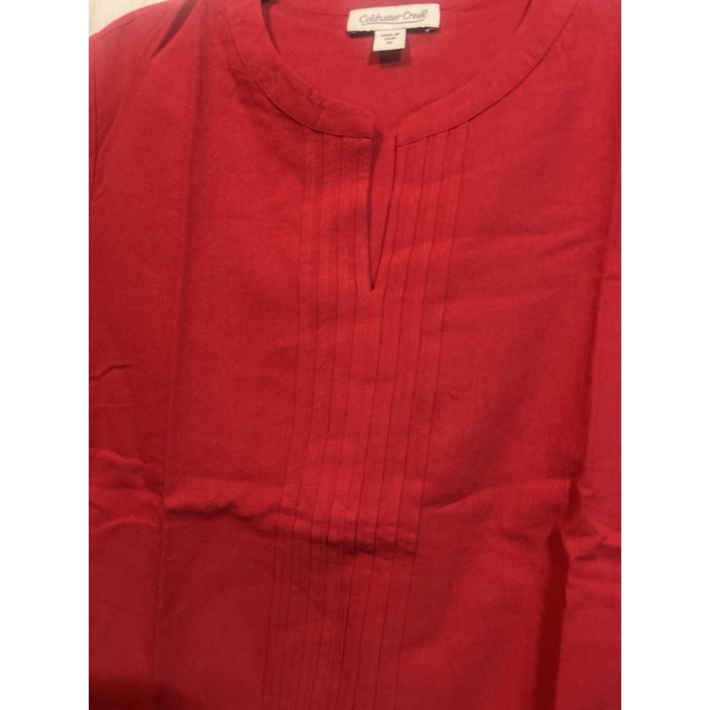 Coldwater Creek Women's 1X Fresh Red Blouse Style 24473 New Still In Plastic - Picture 2 of 6